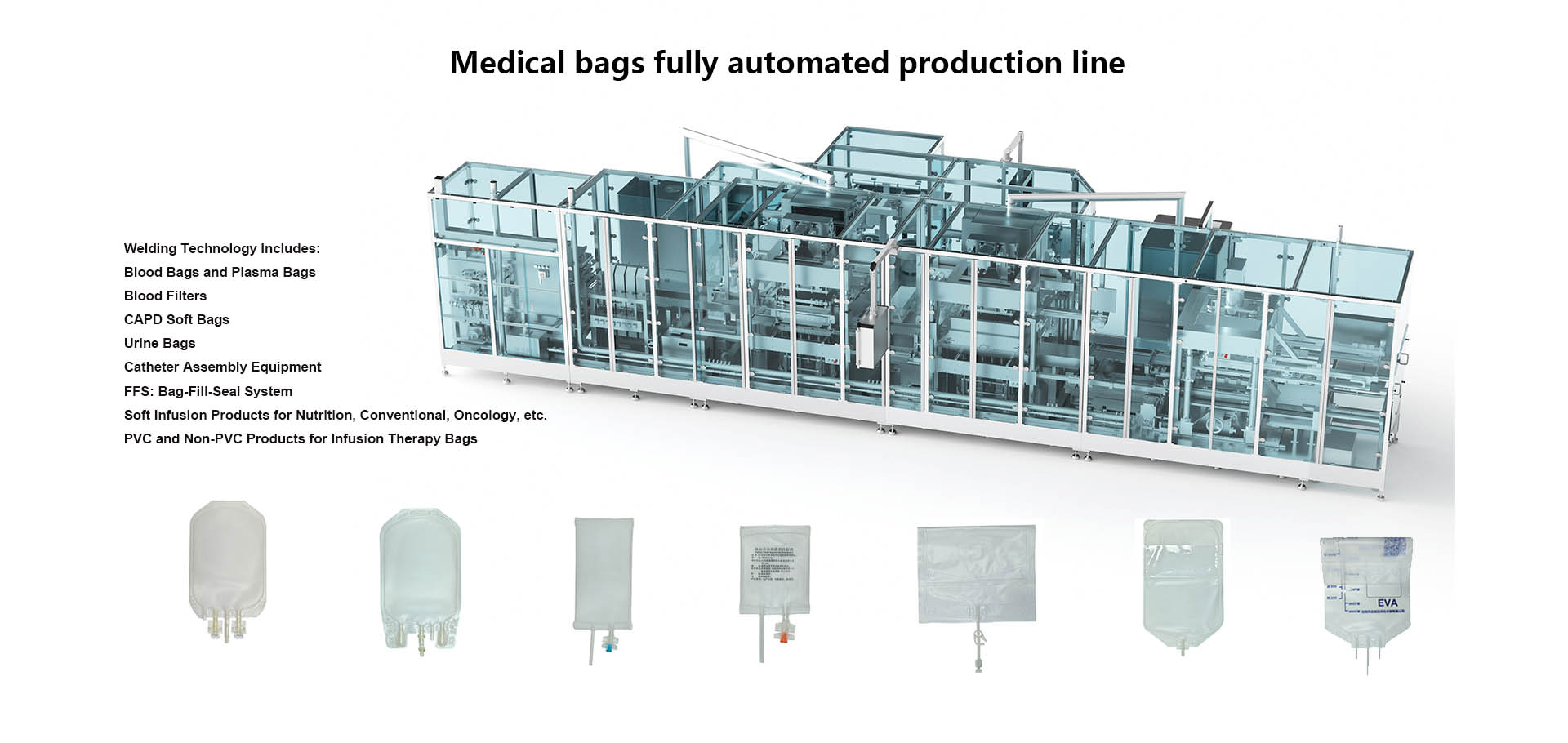 fully automatic blood bag production line, urine bag making machine